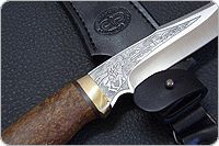 Нож Хазар карельская береза, 95х18, латунь : фото 5