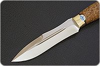 Нож Скорпион карельская береза, 100х13м, латунь : фото 3