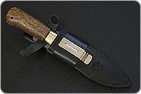 Нож Скорпион карельская береза, 100х13м, латунь : фото 9