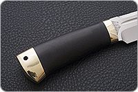 Нож Селигер граб - черное дерево, 100х13м, латунь : фото 5