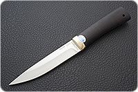 Нож Пескарь граб - черное дерево, 100х13м, латунь : фото 2