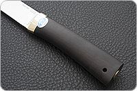 Нож Пескарь граб - черное дерево, 100х13м, латунь : фото 6