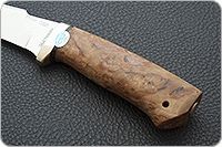 Нож Клык карельская береза, elmax, латунь : фото 6