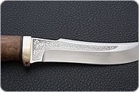 Нож Клык карельская береза, elmax, латунь : фото 7