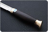 Нож Финка-3 граб - черное дерево, aus-8, латунь : фото 6