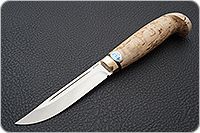 Нож Финка-Лаппи карельская береза, elmax, латунь : фото 2