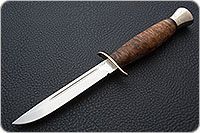 Нож Финка-2 карельская береза, 100х13м, латунь : фото 2