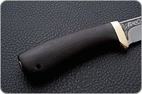 Нож Лиса граб - черное дерево, латунь, пескоструйная тонировка : фото 5