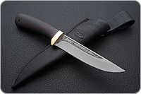 Нож Лиса граб - черное дерево, латунь, пескоструйная тонировка : фото 9