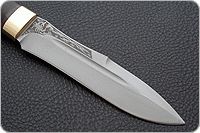 Нож Скорпион наборная кожа, aus-8, латунь : фото 4