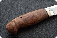 Нож Хаски карельская береза, elmax, латунь : фото 5