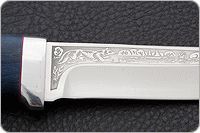 Нож Лиса стабилизированная карельская береза, 95х18, алюминий : фото 5