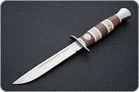 Нож Финка-2 (наборная рукоять) карельская береза-орех-оргстекло, 95х18, алюминий : фото 2