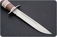 Нож Финка-2 (наборная рукоять) карельская береза-орех-оргстекло, 95х18, алюминий : фото 4