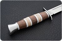 Нож Финка-2 (наборная рукоять) карельская береза-орех-оргстекло, 95х18, алюминий : фото 5