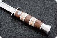 Нож Финка-2 (наборная рукоять) карельская береза-орех-оргстекло, 95х18, алюминий : фото 6