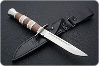 Нож Финка-2 (наборная рукоять) карельская береза-орех-оргстекло, 95х18, алюминий : фото 8