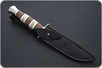 Нож Финка-2 (наборная рукоять) карельская береза-орех-оргстекло, 95х18, алюминий : фото 9