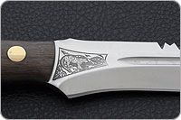 Нож Ирбис накладки орех, 50х14мф, цельнометаллический : фото 7