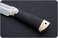 Нож Селигер граб - черное дерево, 95х18, латунь : фото 6