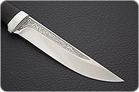 Нож Лиса граб - черное дерево, 95х18, алюминий : фото 4