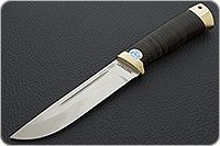 Нож Бекас наборная кожа, elmax, латунь : фото 2