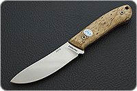 Нож Горностай ЦМ накладки стабилизированная карельская береза, 95х18, цельнометаллический : фото 2