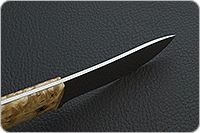 Нож Горностай ЦМ накладки стабилизированная карельская береза, 95х18, цельнометаллический : фото 7