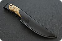 Нож Горностай ЦМ накладки стабилизированная карельская береза, 95х18, цельнометаллический : фото 9