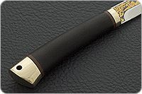 Нож Заноза граб - черное дерево, elmax, латунь : фото 5