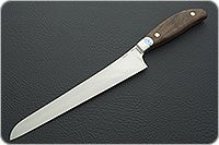 Кухонный нож для нарезки ветчины цельнометаллический накладки орех, 95х18, без дополнительной обработки : фото 2