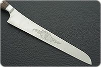 Кухонный нож для нарезки ветчины цельнометаллический накладки орех, 95х18, без дополнительной обработки : фото 4