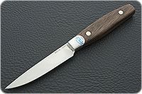 Кухонный нож Овощной малый цельнометаллический накладки орех, 95х18, алюминий : фото 2