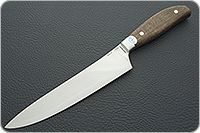 Кухонный нож Поварской цельнометаллический накладки орех, 95х18, алюминий : фото 2