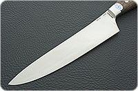 Кухонный нож Поварской цельнометаллический накладки орех, 95х18, алюминий : фото 3