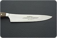 Кухонный нож Поварской цельнометаллический накладки орех, 95х18, алюминий : фото 8