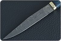 Нож Заноза стабилизированная карельская береза, zdi-1016, латунь : фото 3