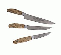 Набор Поварской-3 цельнометаллический без подставки накладки карельская береза, 95х18, алюминий : фото 7