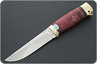 Нож Следопыт стабилизированная карельская береза, 100х13м, латунь : фото 2