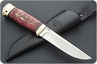 Нож Следопыт стабилизированная карельская береза, 100х13м, латунь : фото 8