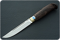 Нож Финка-Лаппи стабилизированная карельская береза, 100х13м, латунь : фото 2