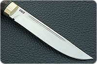 Нож Финка-Лаппи стабилизированная карельская береза, 100х13м, латунь : фото 4