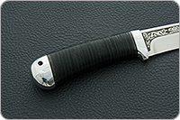 Нож Лиса наборная кожа, 95х18, алюминий : фото 5