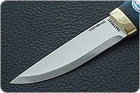 Нож Кузюк стабилизированная карельская береза, elmax, латунь : фото 3