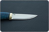 Нож Кузюк стабилизированная карельская береза, elmax, латунь : фото 7