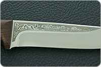 Нож Лиса ЦМ накладки орех, 95х18, цельнометаллический : фото 8