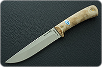 Нож Лиса ЦМ накладки стабилизированная карельская береза, 100х13м, цельнометаллический : фото 2