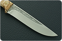 Нож Лиса ЦМ накладки стабилизированная карельская береза, 100х13м, цельнометаллический : фото 4