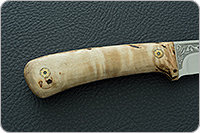 Нож Лиса ЦМ накладки стабилизированная карельская береза, 100х13м, цельнометаллический : фото 5