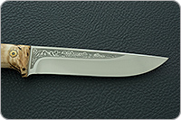 Нож Лиса ЦМ накладки стабилизированная карельская береза, 100х13м, цельнометаллический : фото 7